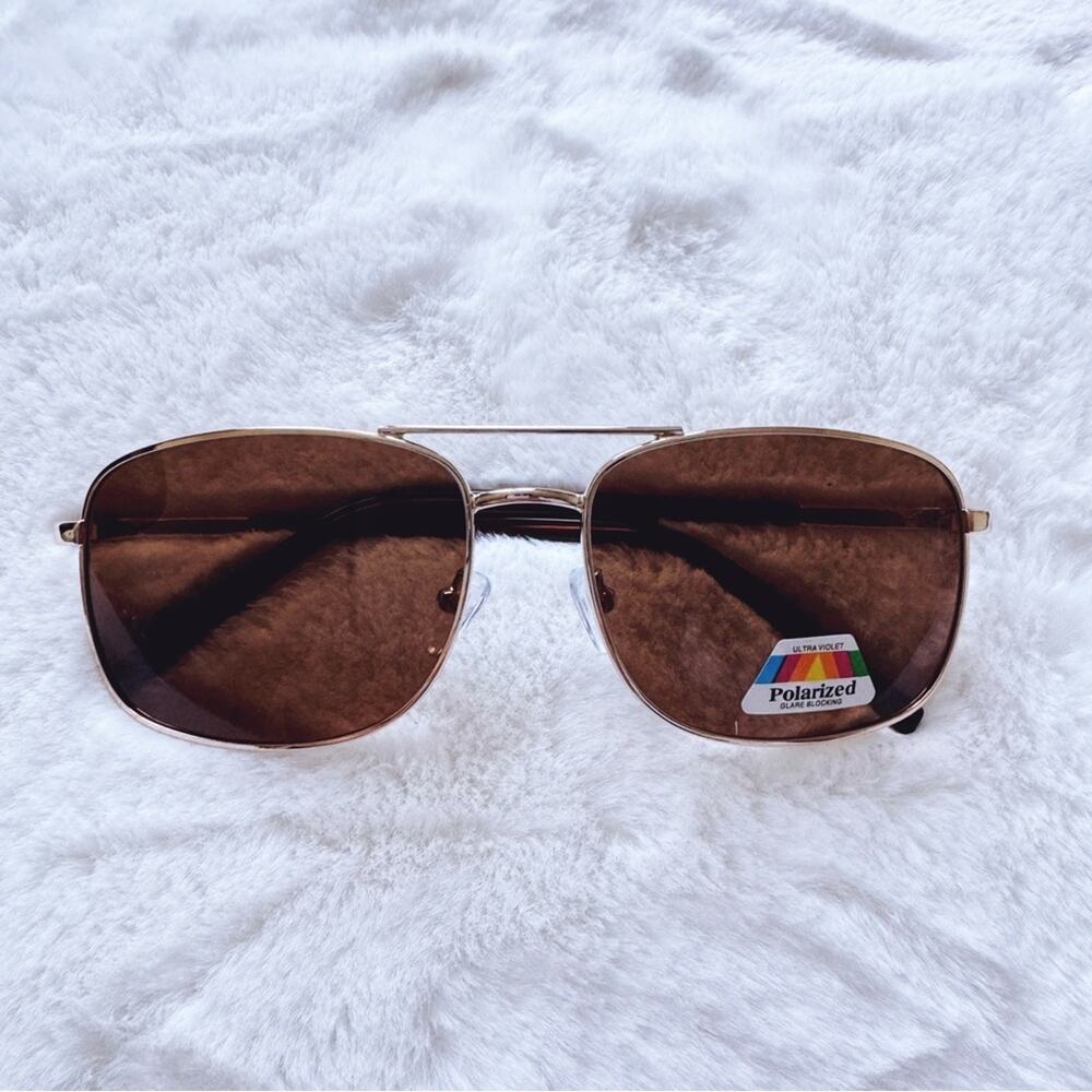 Tessa Brown Rectangular Polarized Sunglasses - Picture 2 of 13